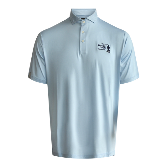 Lightweight Airflow Stripe Polo Shirt - Office Blue/Ceramic White