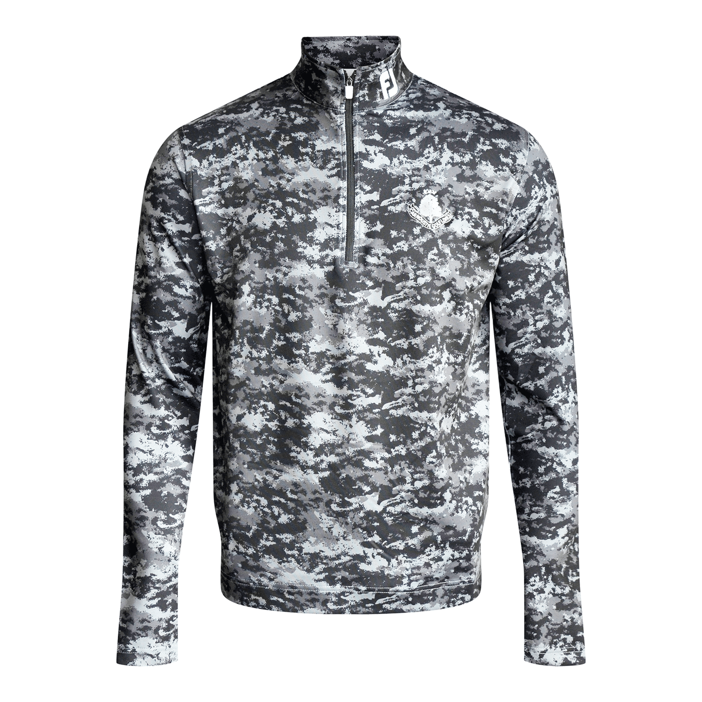 Cloud Camo Print 1/4 Zip - Black
