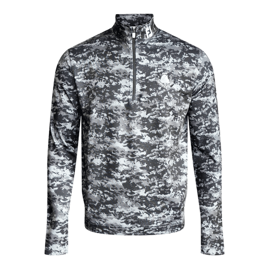 Cloud Camo Print 1/4 Zip - Black