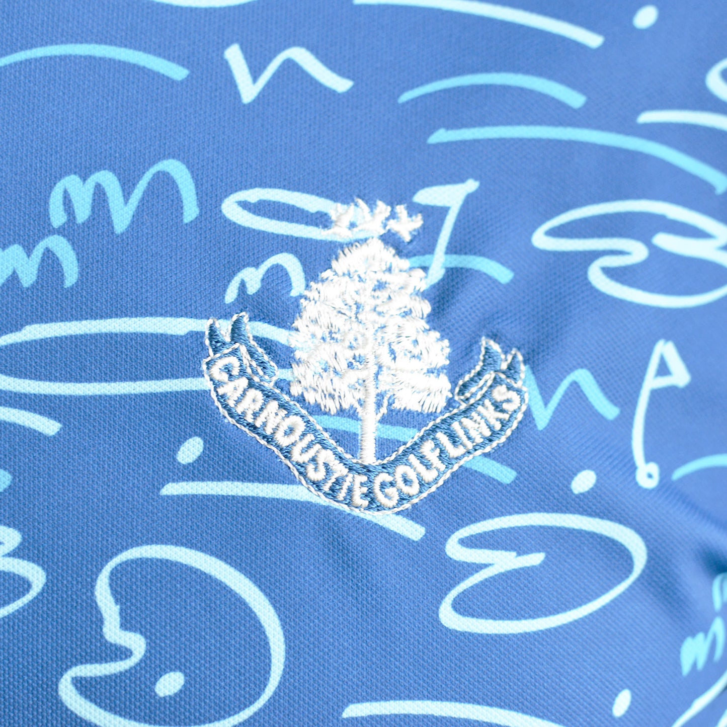 Golf Course Doodle Polo - Deep Blue