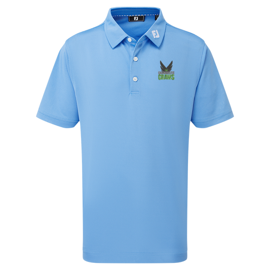 Junior Stretch Pique Solid Polo - Light Blue