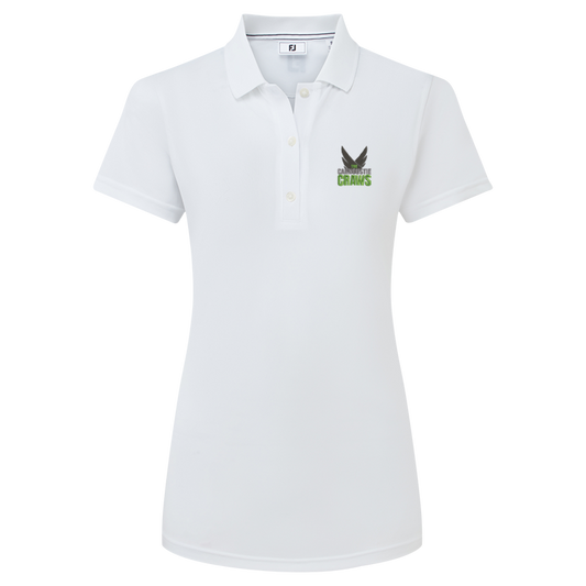 Ladies Stretch Pique Solid Polo - White