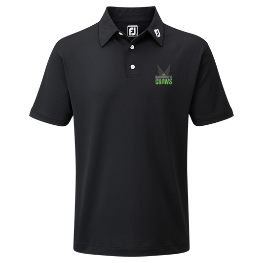 Mens Stretch Pique Solid Polo - Black
