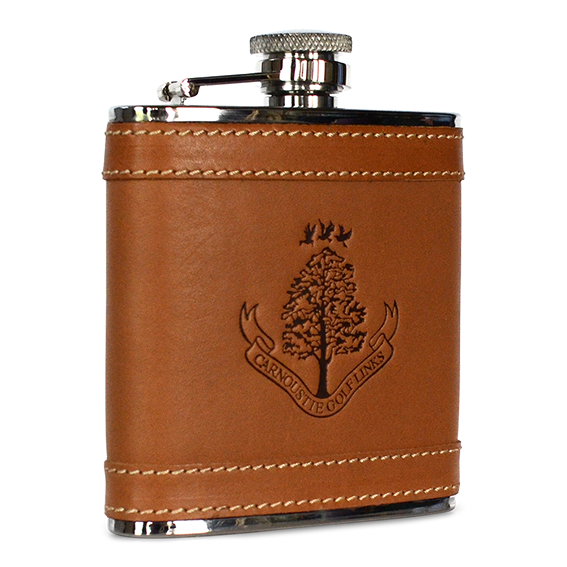 Leather Bound Hip Flask - Naked Tan