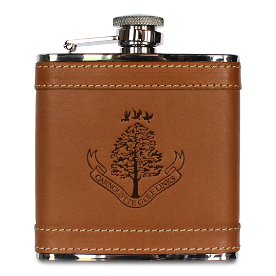 Leather Bound Hip Flask - Naked Tan