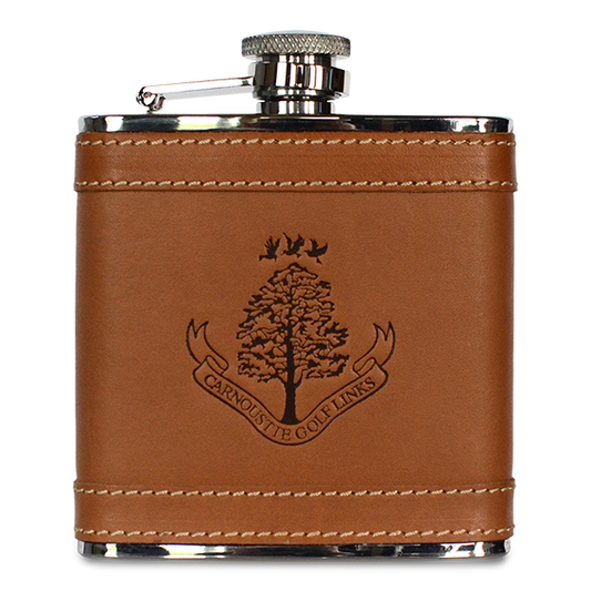 Leather Bound Hip Flask - Naked Tan