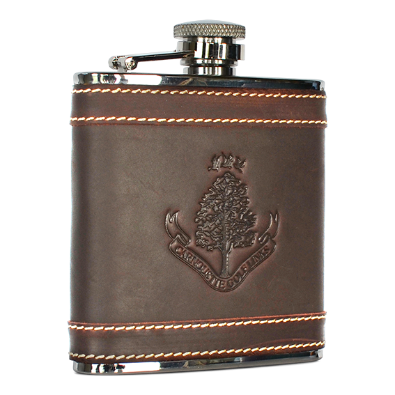 Leather Bound Hip Flask - Nubuck