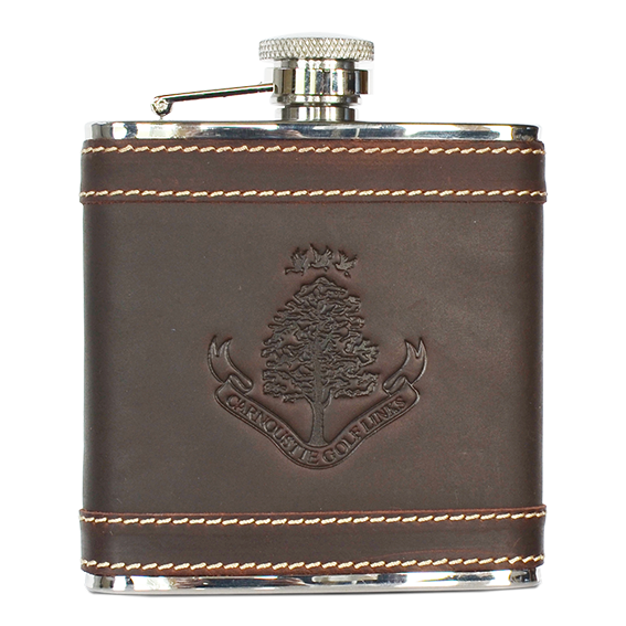 Leather Bound Hip Flask - Nubuck