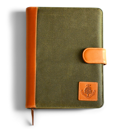 Wax Canvas A5 Notepad - Green/Tan