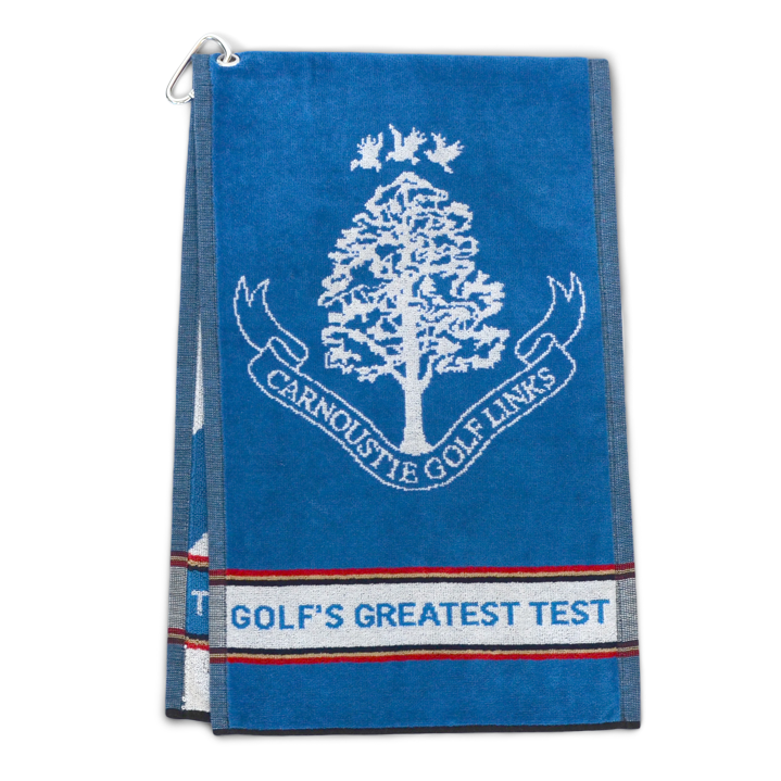 Cotton Woven Golf Towel - Blue Saltire