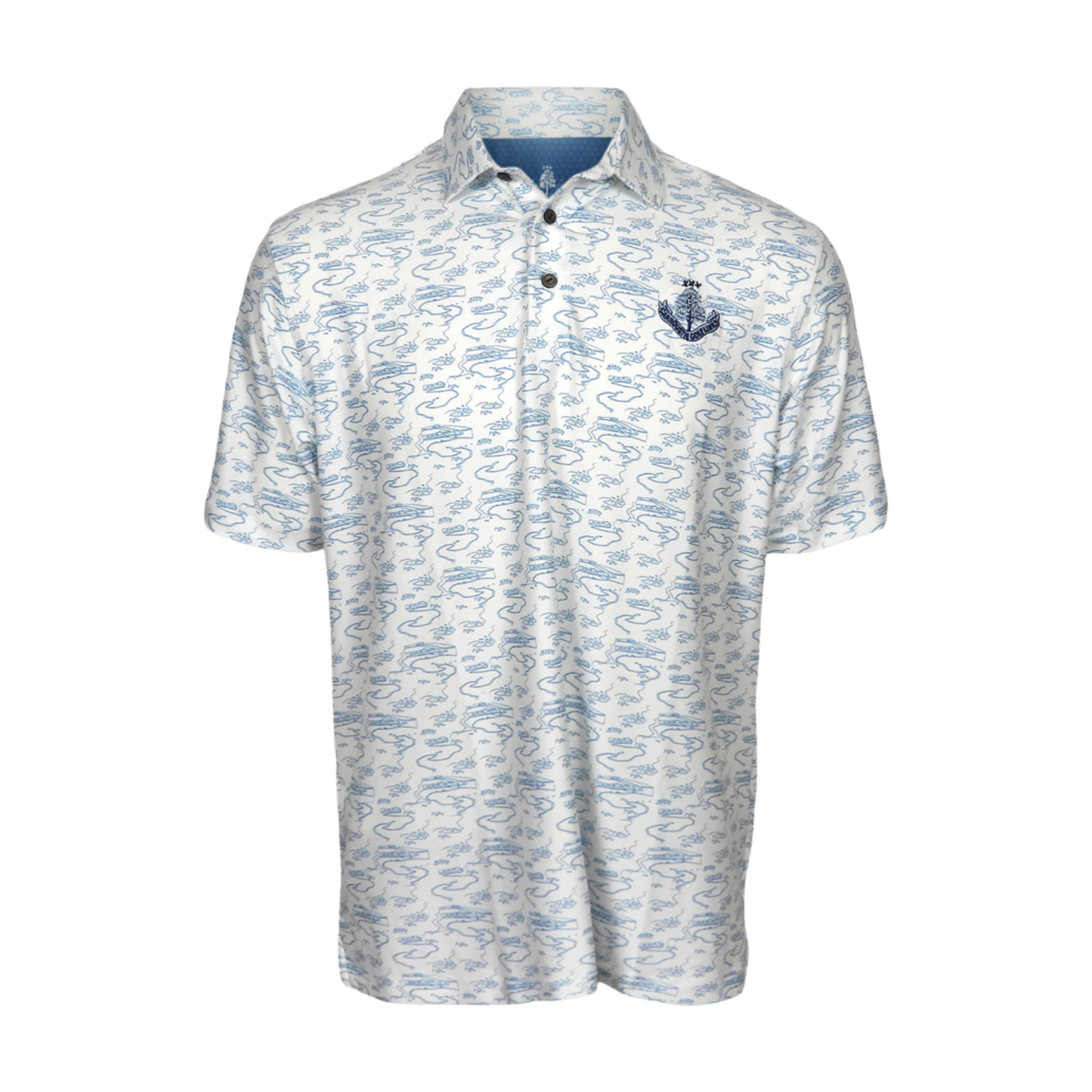 Cgl Barry Burn Sketch Polo - White/Dusty Blue/Slate Blue