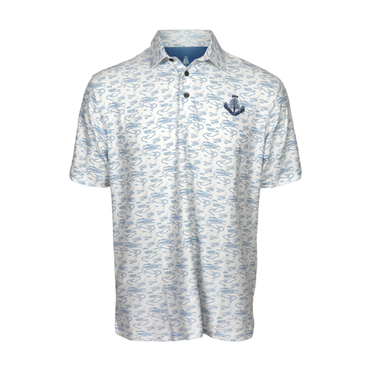 Cgl Barry Burn Sketch Polo - White/Dusty Blue/Slate Blue
