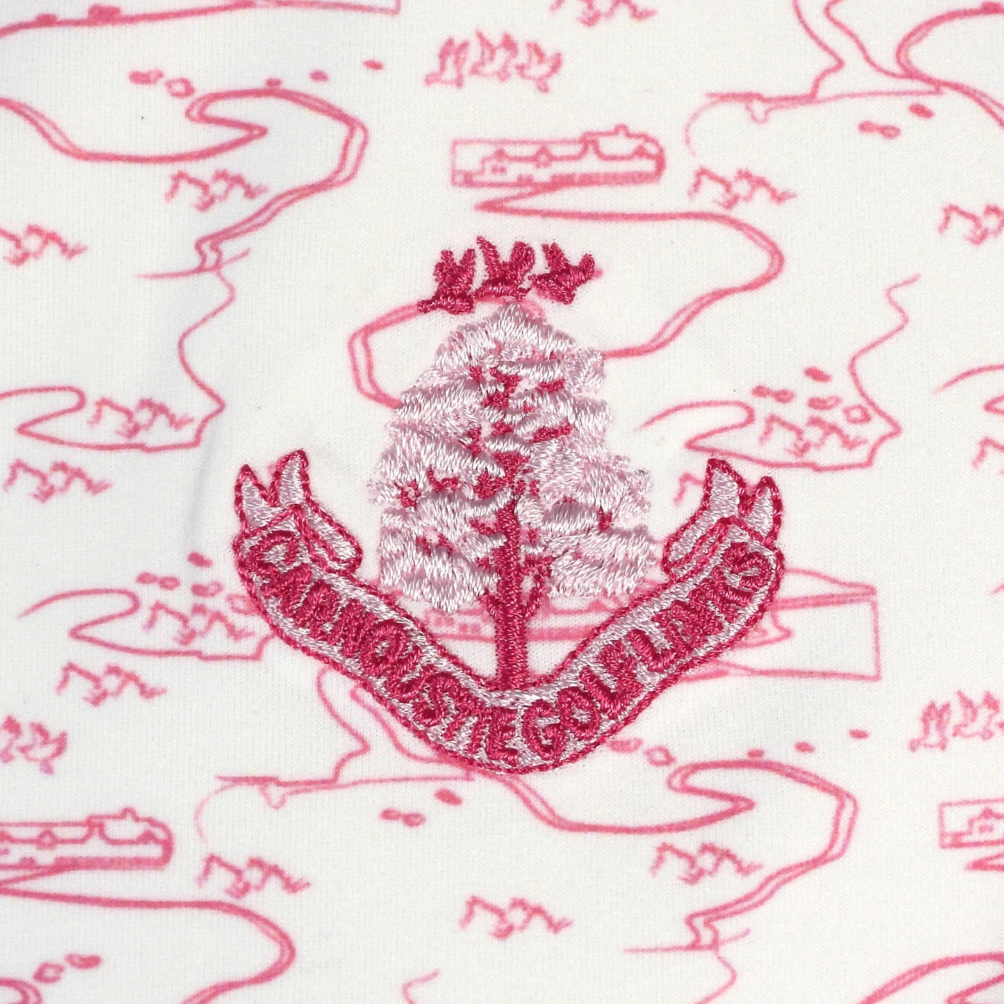 Ladies Barry Burn Sketch Polo - White/Pink