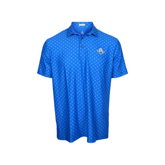 Cgl Quilted Pattern Polo Shirt - Blue/Mid Blue