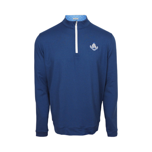 Cgl Tree Pattern 1/4 Zip Layer - Navy/Light Blue/Mid Blue