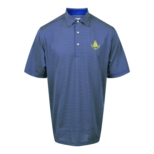 Stripe Polo Shirt - Navy/Chartreuse
