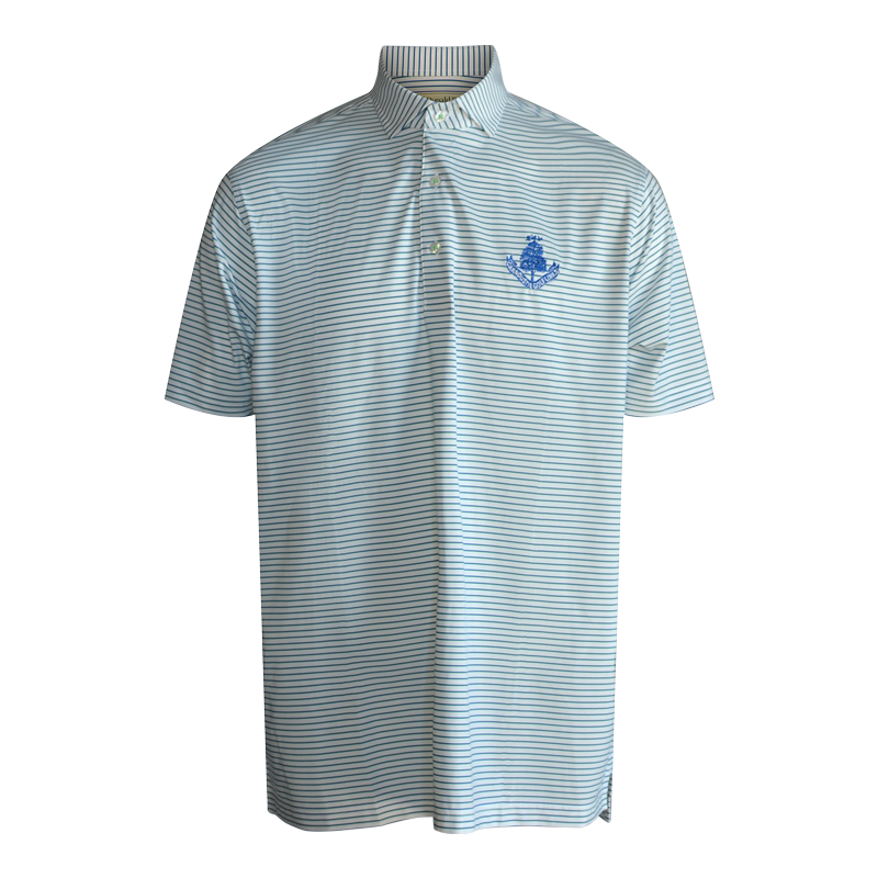 Nantucket Stripe Polo - White/Cobalt/Bermuda