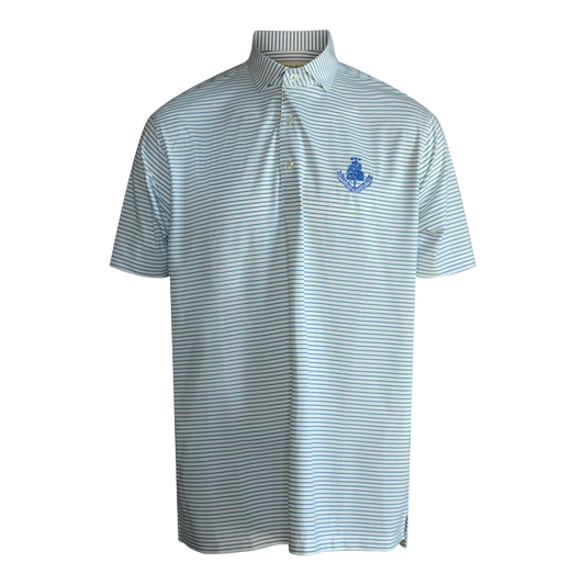 Nantucket Stripe Polo - White/Cobalt/Bermuda