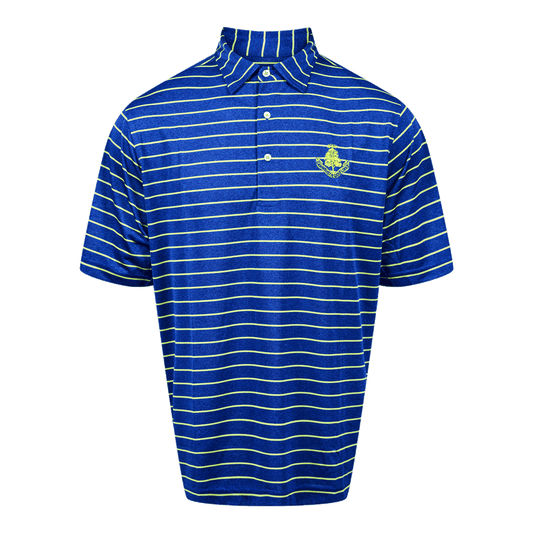 Stripe Polo Shirt - Navy/Chartreuse