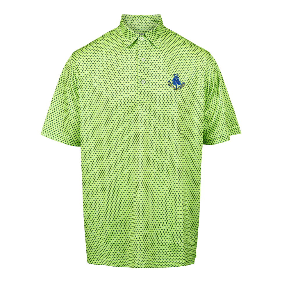 Pattern Polo Shirt - Chartreuse/Navy