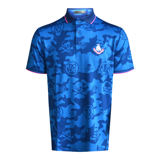 Exploded Camo Tech Polo Shirt - Space Blue