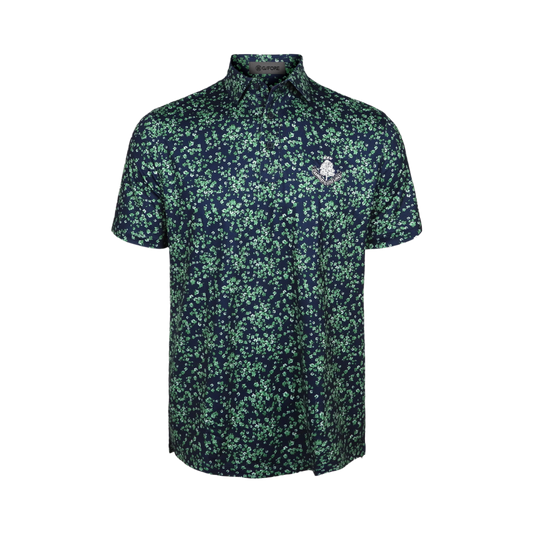 Floral Print Tech Jersey Polo - Clover