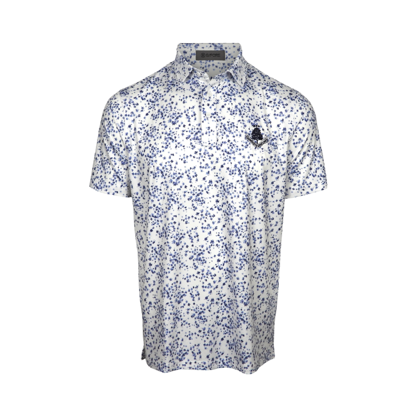 Floral Print Tech Jersey Polo - Snow/Twilight