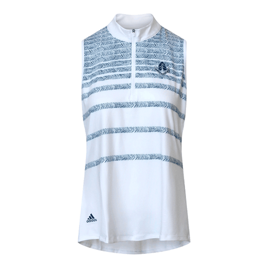 Sleeveless Polo Shirt - White/Navy