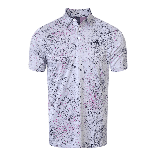 Pattern Polo Shirt - White/Black/Lucid Fuchsia