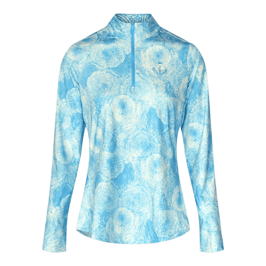 W Ult C Pattern 1/4 Zip - Semi Blue Burst