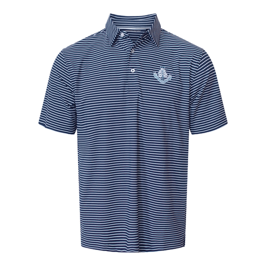 Carmel Ecotec Stripe Polo Shirt - Navy/White