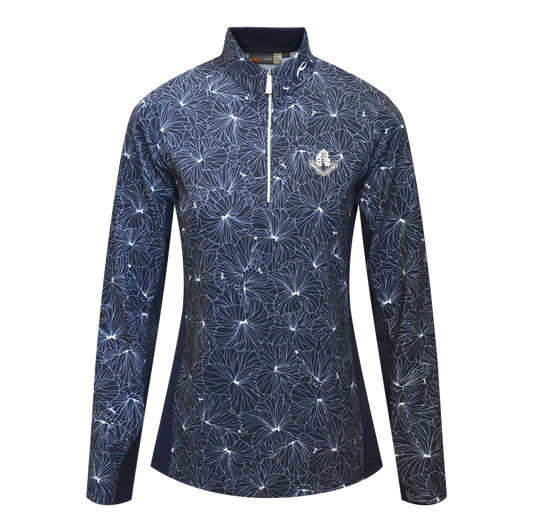 Sunshine Printed Half Zip - Atlanta Blue/White