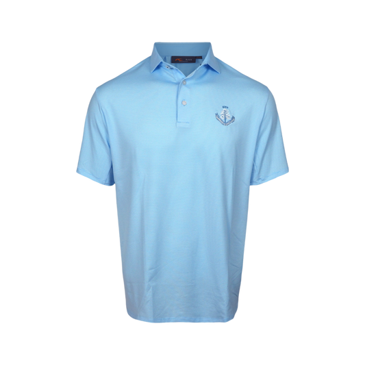 Soren Stripe Polo Shirt - Poolside/White