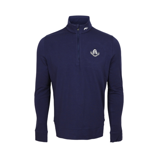Hollow Pima Half Zip Sweater - Atlanta Blue