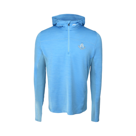 Liam Hooded Half Zip Midlayer - Poolside