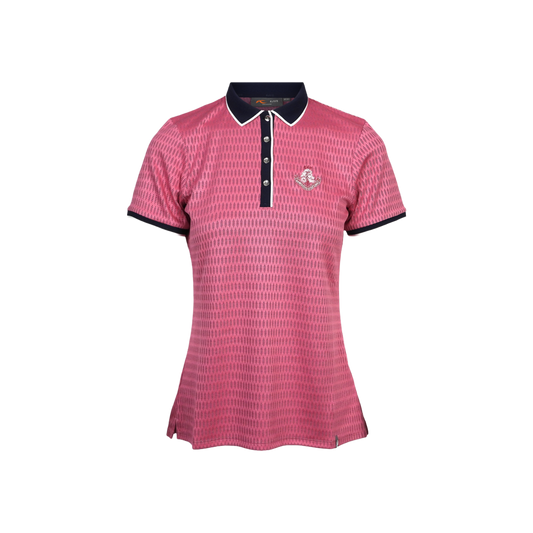 Ella Structure Polo Shirt - Peony/Atlanta Blue