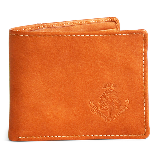 Leather Crown Money Clip - Tan