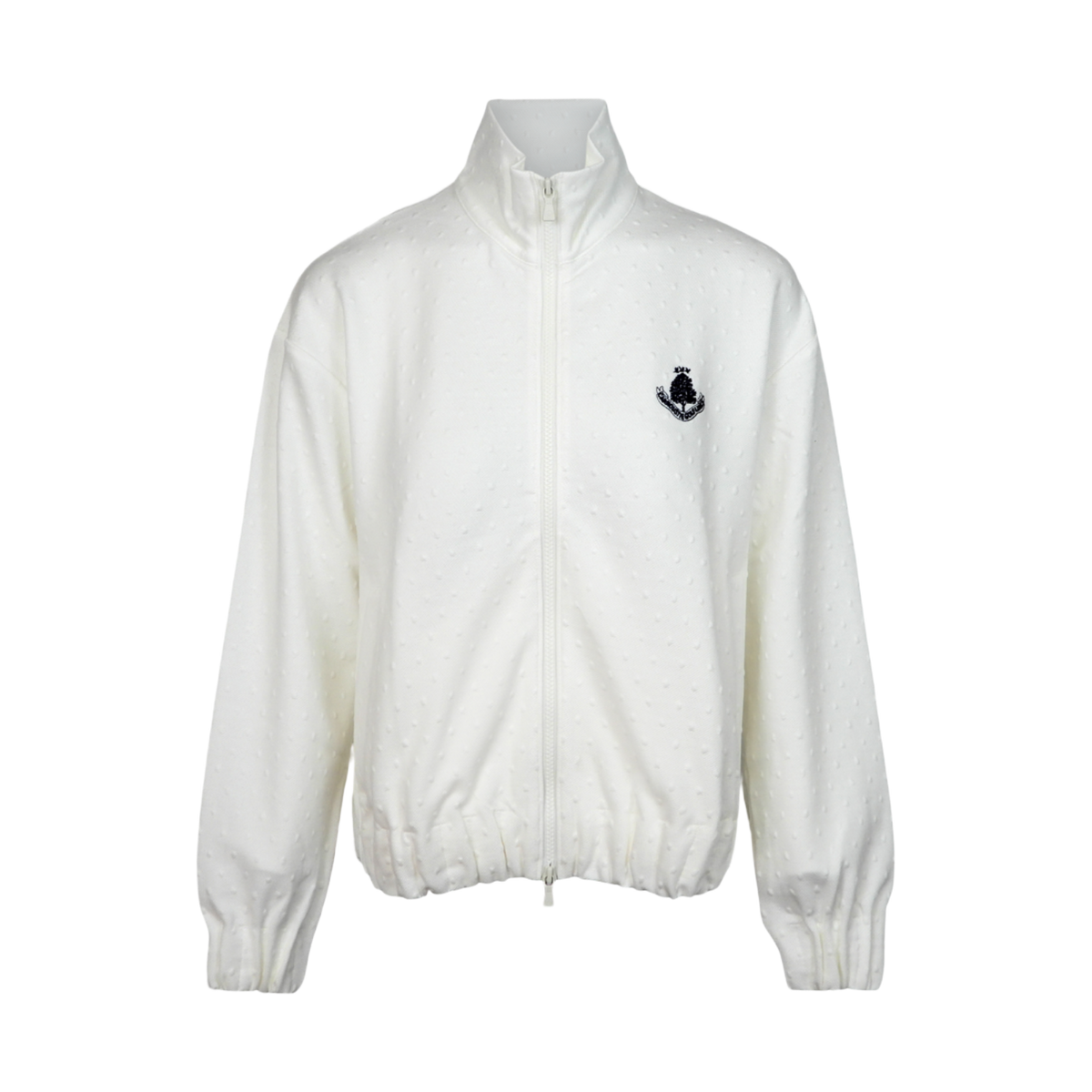 Flora Knit Swiss Dot Jacquard Fz Jacket - Soft White