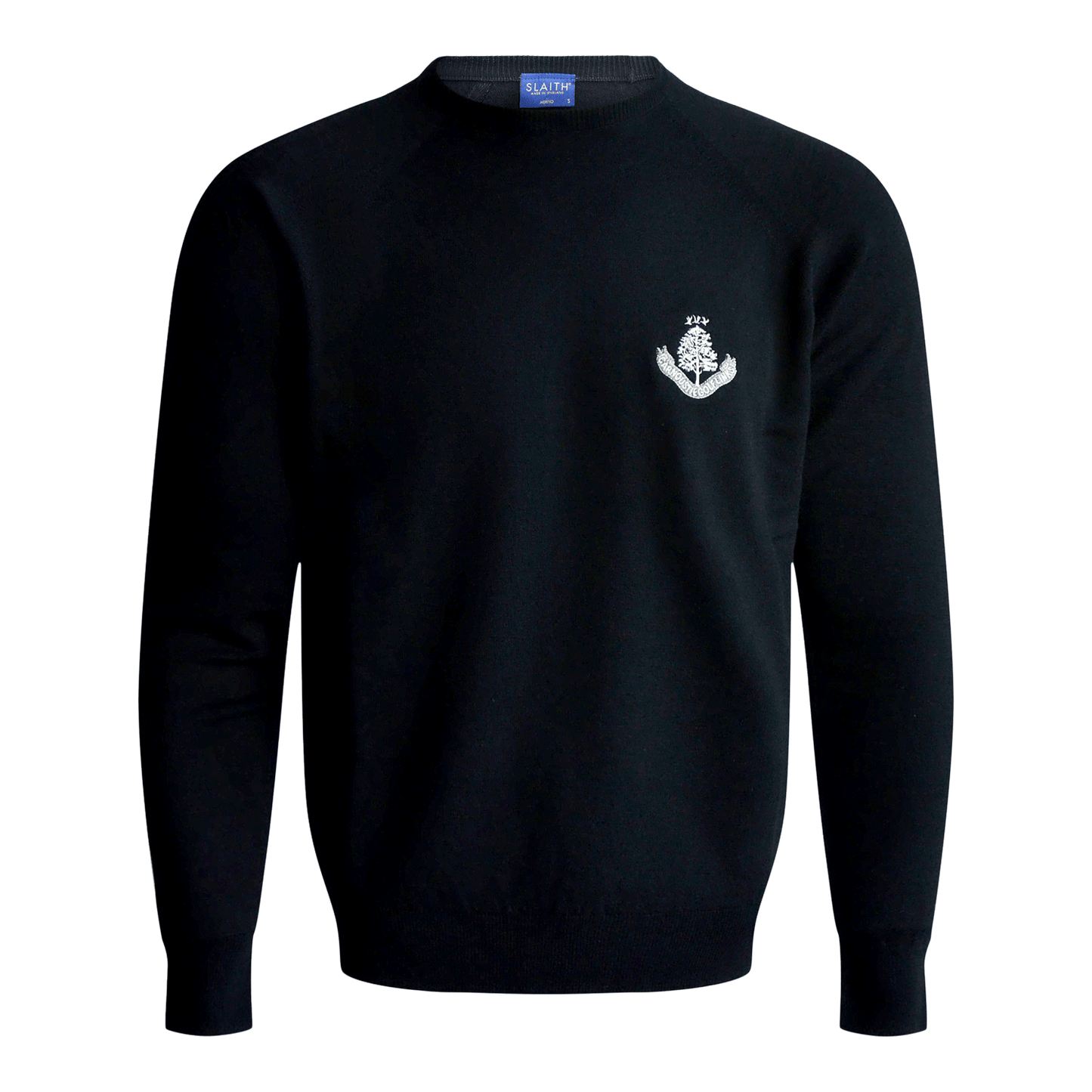 Merino C Neck Sweater - Black