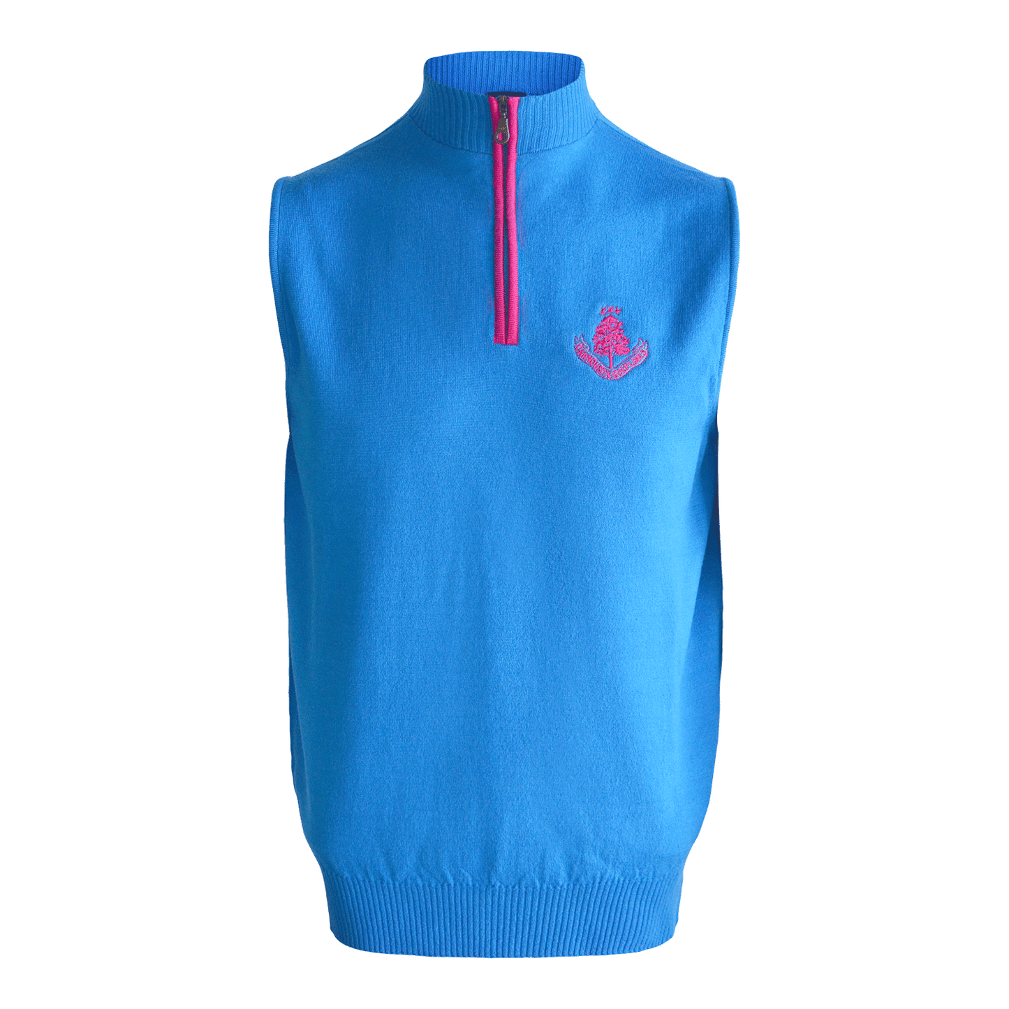 Merino Contrast Zip Neck Slipover - Teal/Slate Trim