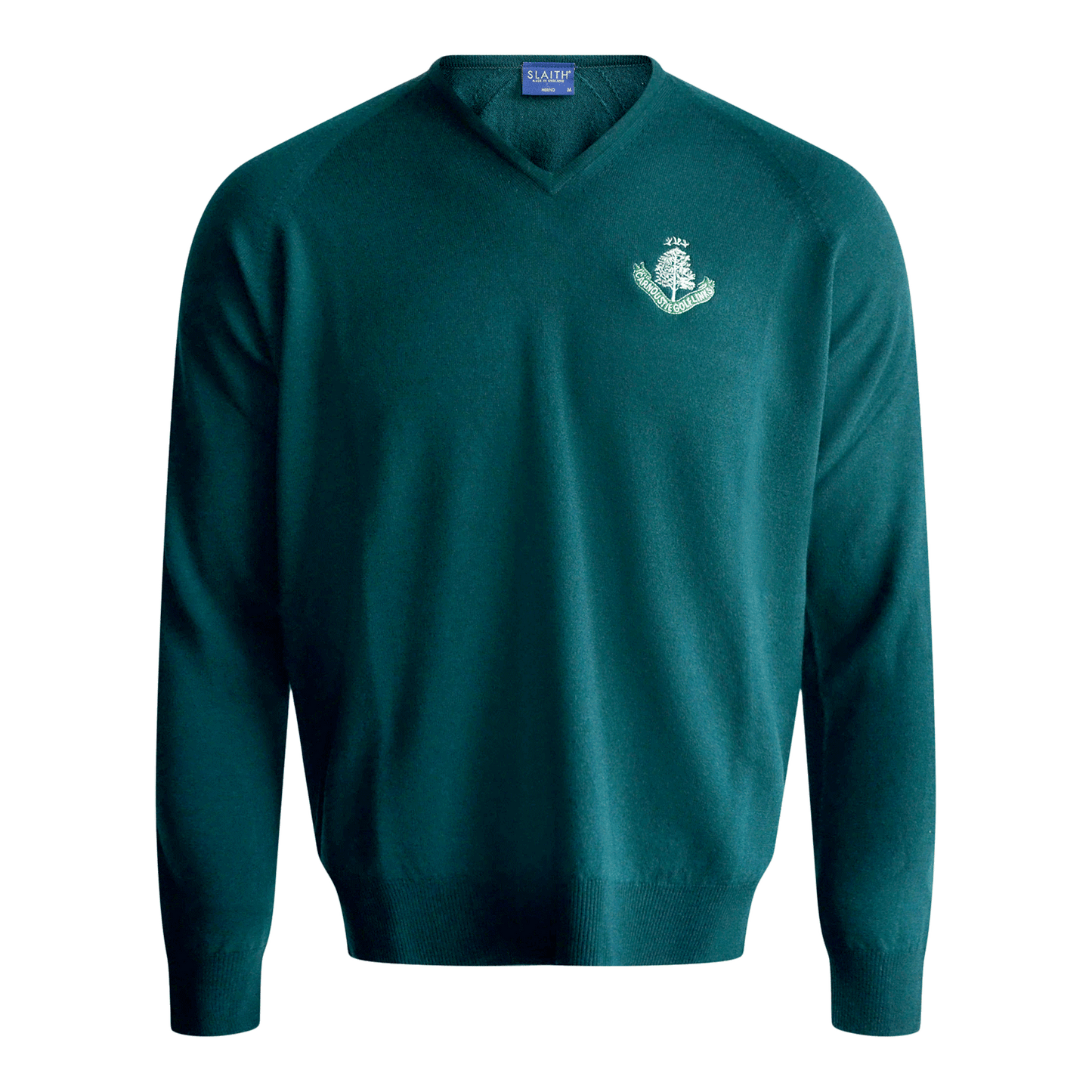 Merino V Neck Sweater - Tartan Green