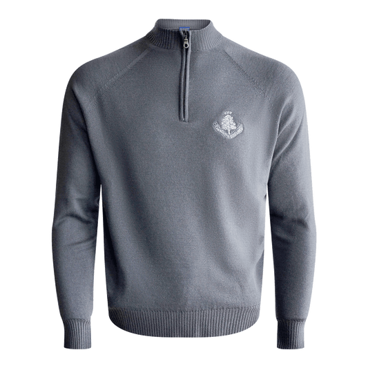 Merino Zip Neck Sweater - Gunmetal Grey