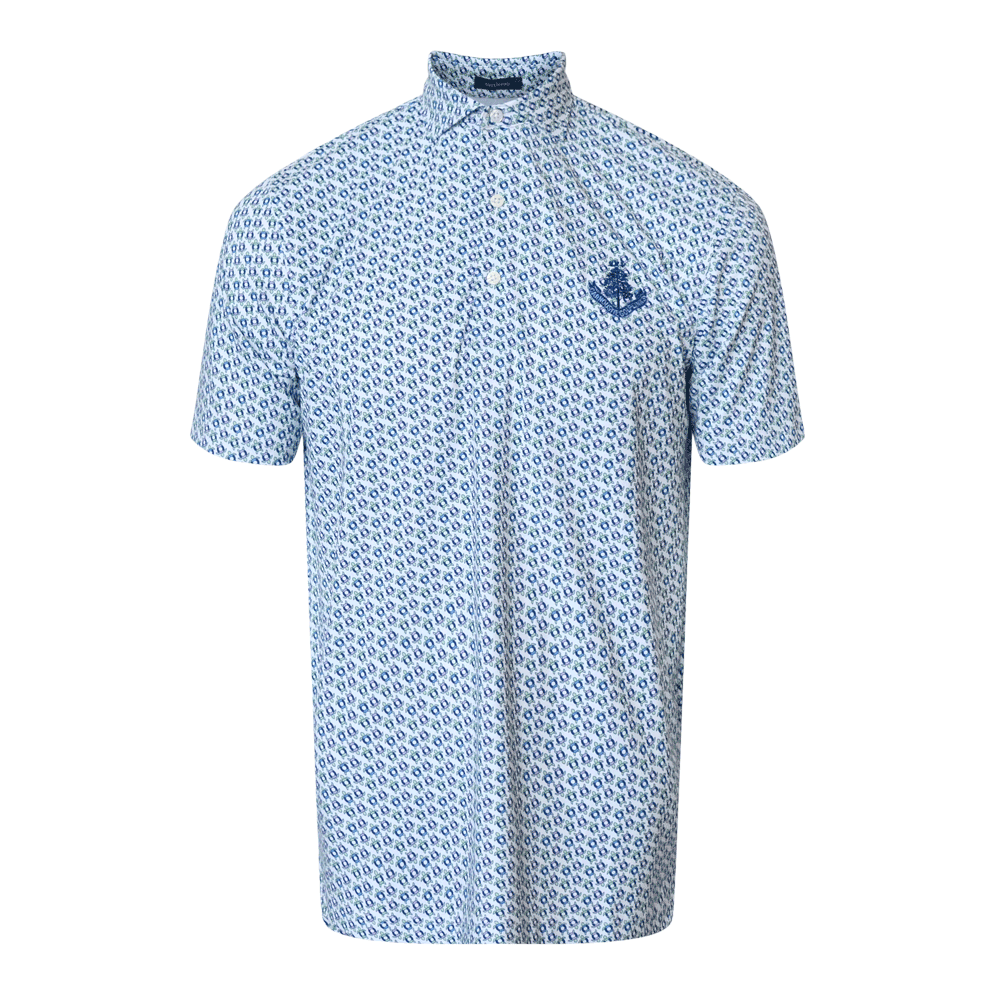 Shelby Pattern Polo Shirt - White/Lime