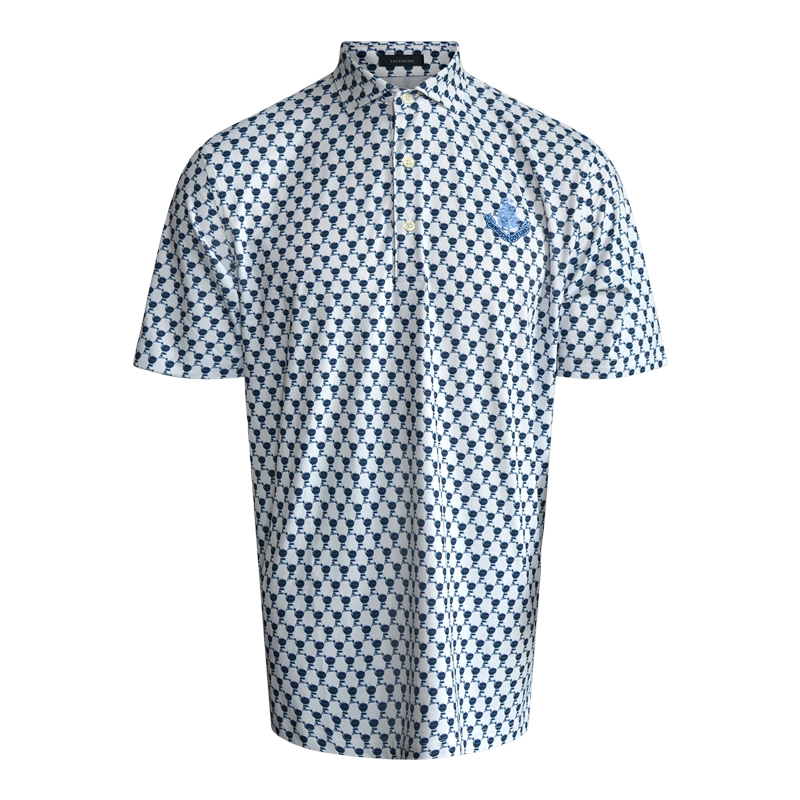 Greer Pattern Polo - White