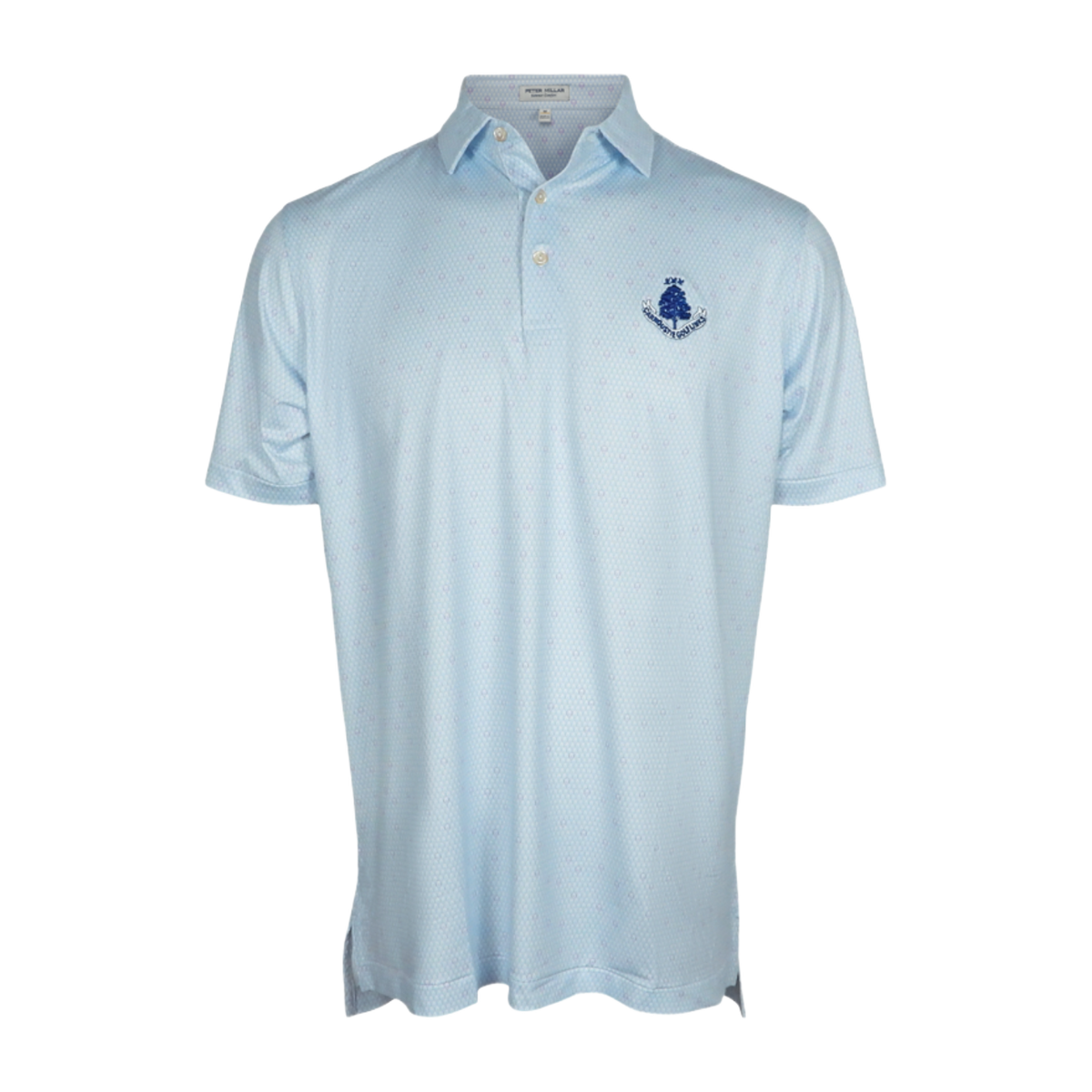 Geo Skull Performance Polo - White/Stream Blue