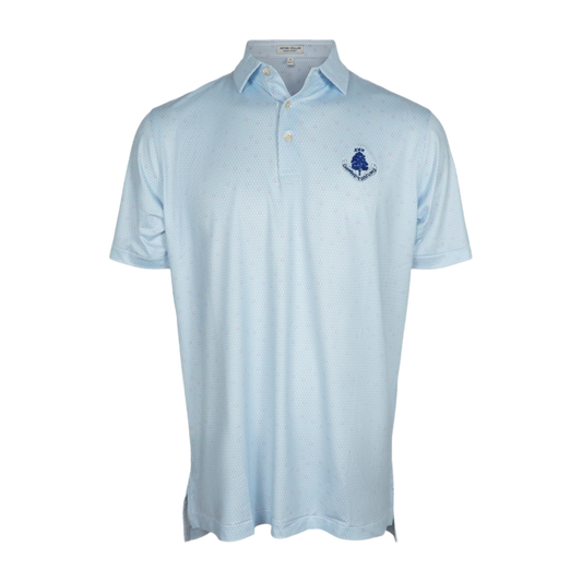 Geo Skull Performance Polo - White/Stream Blue