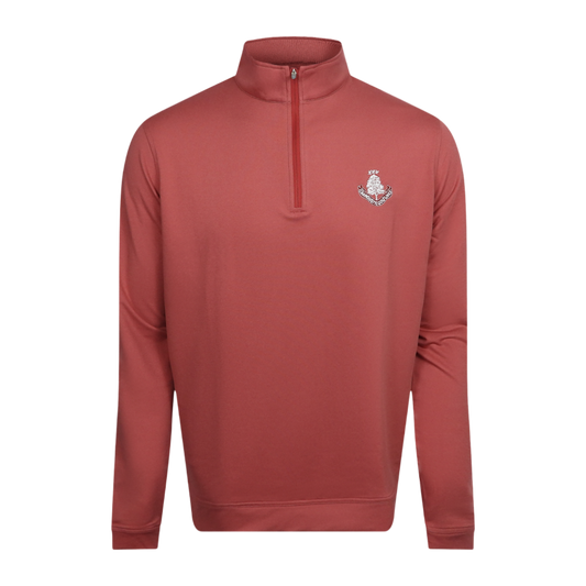 Perth Melange Performance 1/4 Zip - Chilli Red