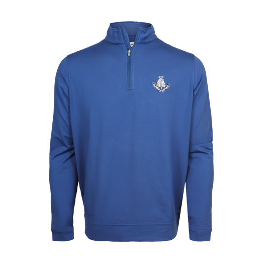 Perth Cross Hatch Performance 1/4 Zip - Windsor Blue