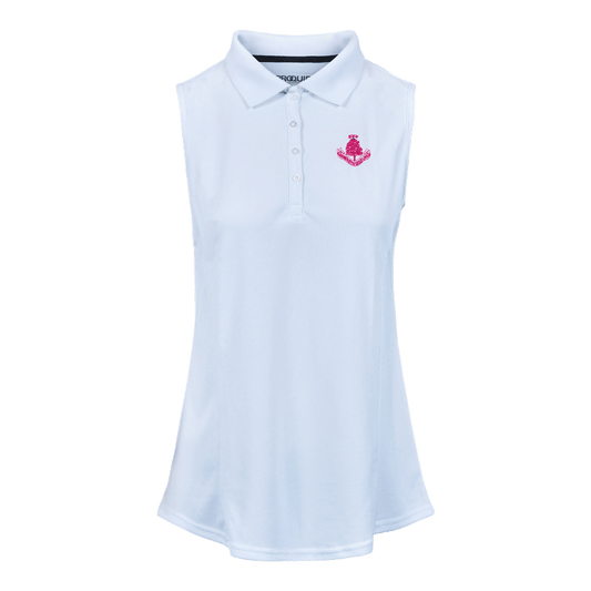 Pro Tech Plain Sleeveless Polo Shirt - White