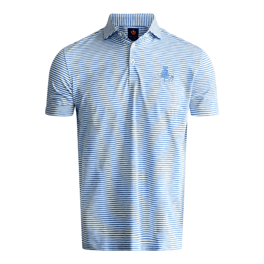 Owen Stripe Polo - Ultra Marine/White